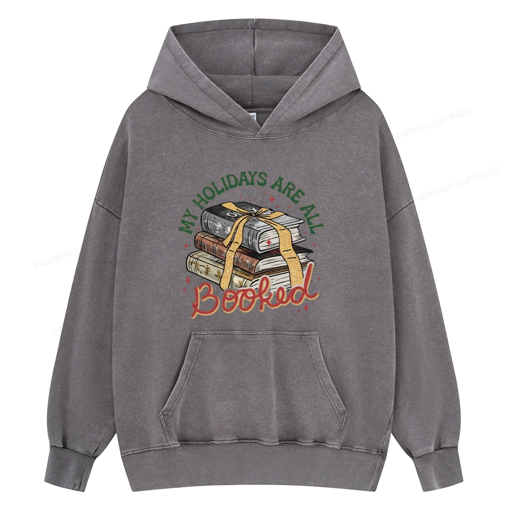 Pagewings My Holidays Are All Booked Unisex Washed Hoodie