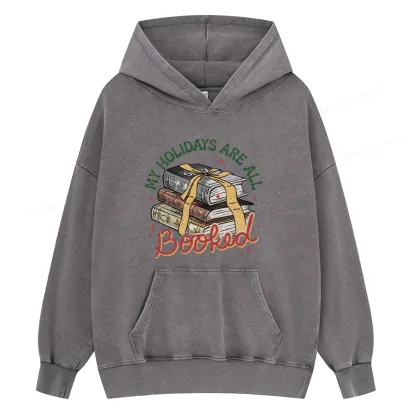 Pagewings My Holidays Are All Booked Unisex Washed Hoodie