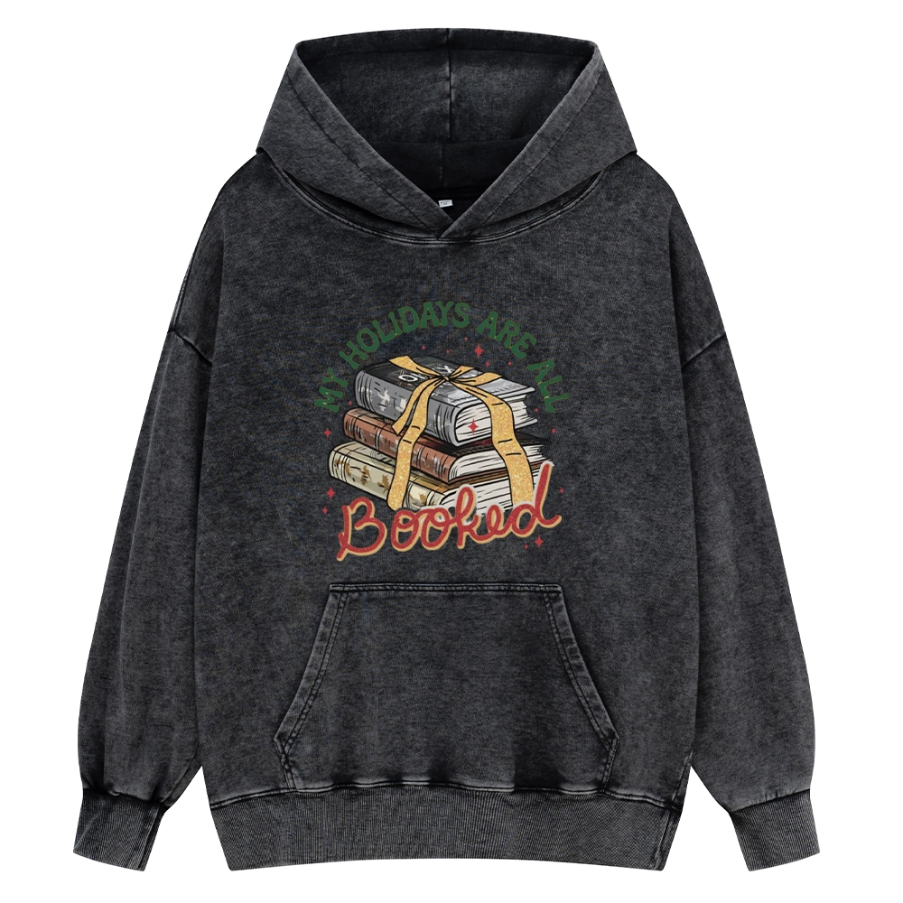 Pagewings My Holidays Are All Booked Unisex Washed Hoodie