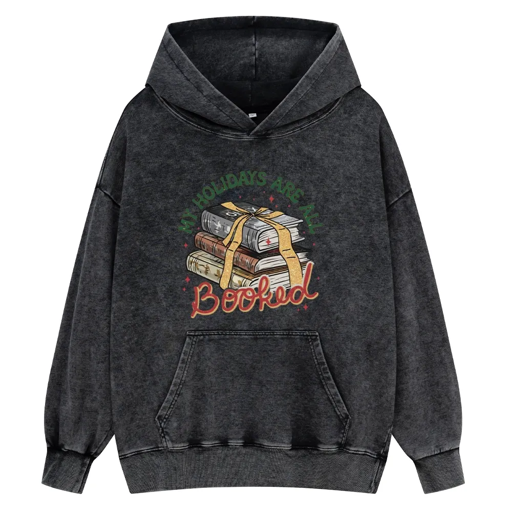 Pagewings My Holidays Are All Booked Unisex Washed Hoodie