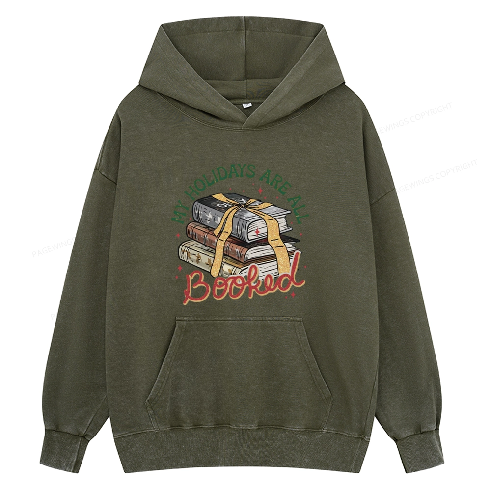 Pagewings My Holidays Are All Booked Unisex Washed Hoodie