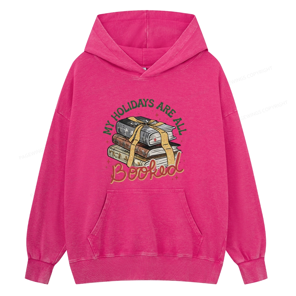 Pagewings My Holidays Are All Booked Unisex Washed Hoodie