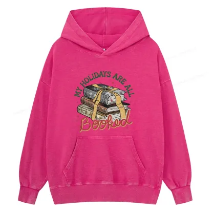 Pagewings My Holidays Are All Booked Unisex Washed Hoodie