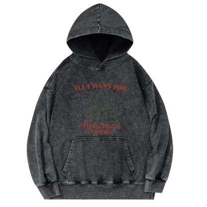 Pagewings All I Want For Christmas Is Books Unisex Washed Hoodie