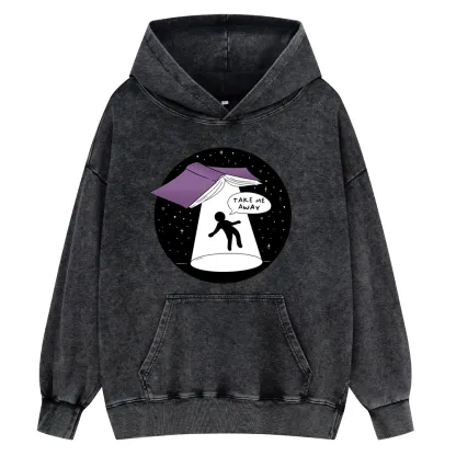Pagewings Take Me Away Unisex Washed Hoodie
