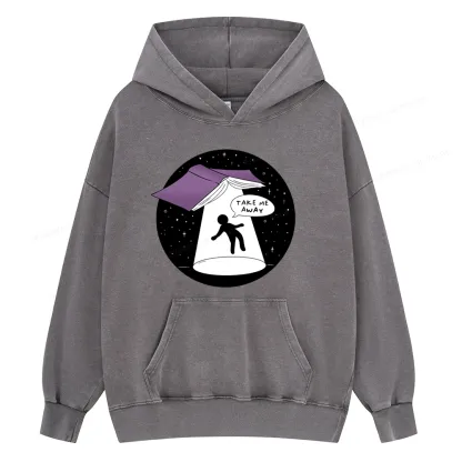 Pagewings Take Me Away Unisex Washed Hoodie