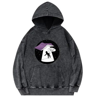Pagewings Take Me Away Unisex Washed Hoodie