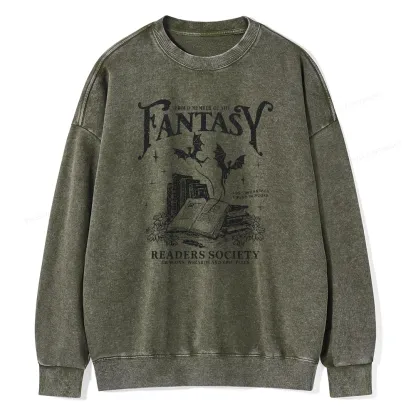 Pagewings  Fantasy Readers Society Unisex Washed Sweatshirt