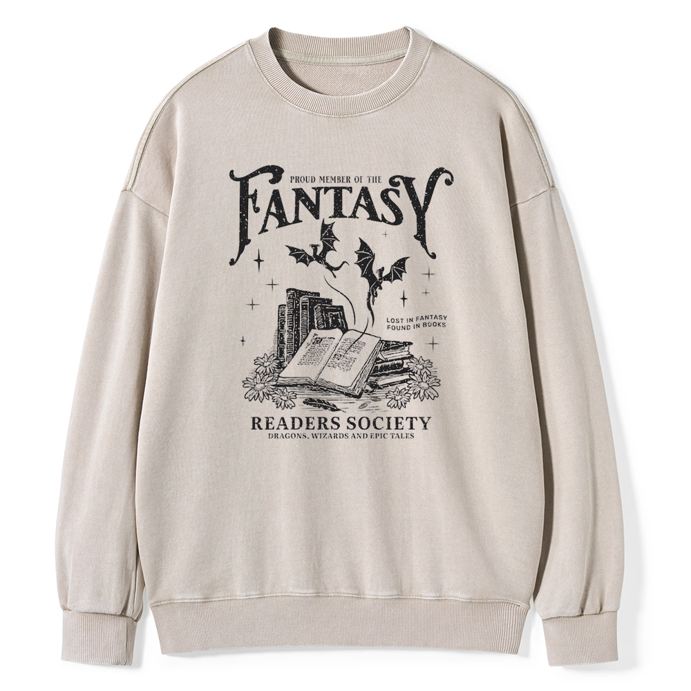 Pagewings  Fantasy Readers Society Unisex Washed Sweatshirt