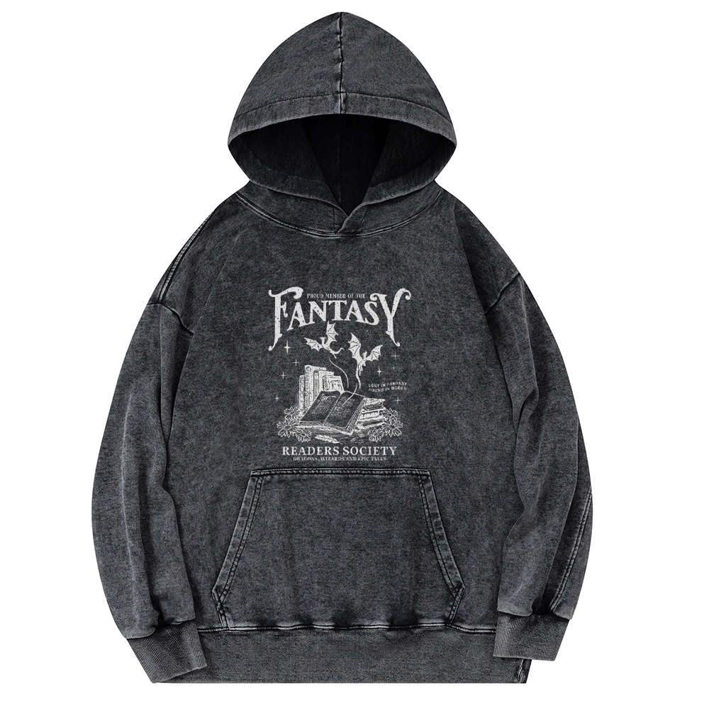 Pagewings  Fantasy Readers Society Unisex Washed Hoodie