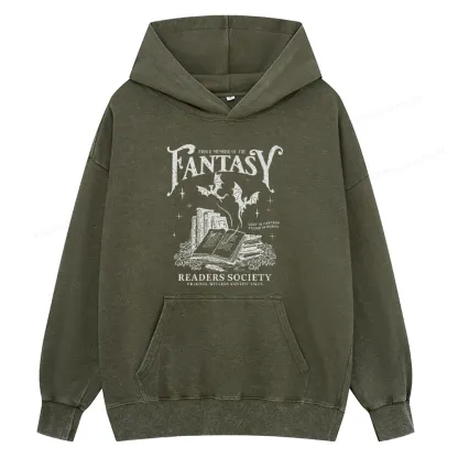 Pagewings  Fantasy Readers Society Unisex Washed Hoodie