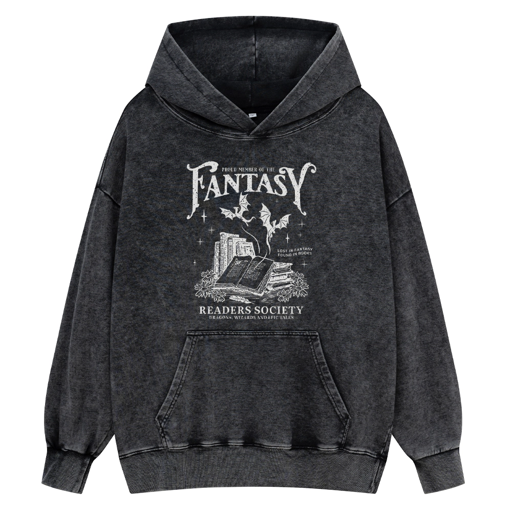 Pagewings  Fantasy Readers Society Unisex Washed Hoodie