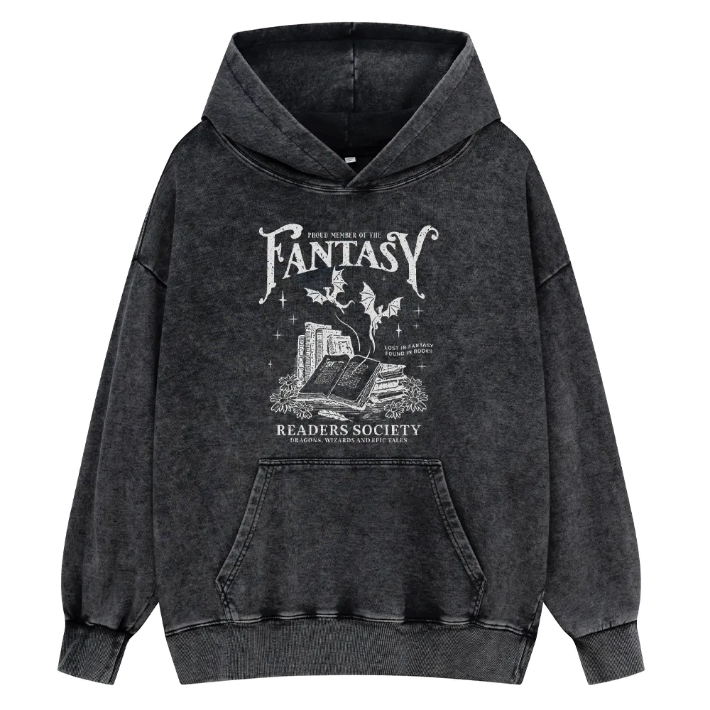 Pagewings  Fantasy Readers Society Unisex Washed Hoodie