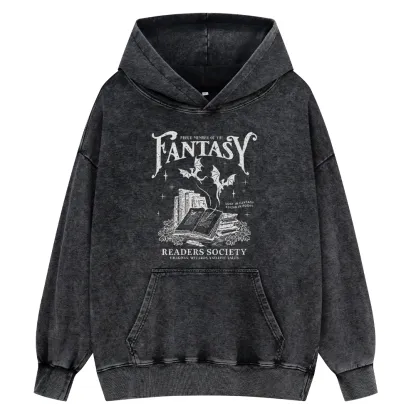Pagewings  Fantasy Readers Society Unisex Washed Hoodie