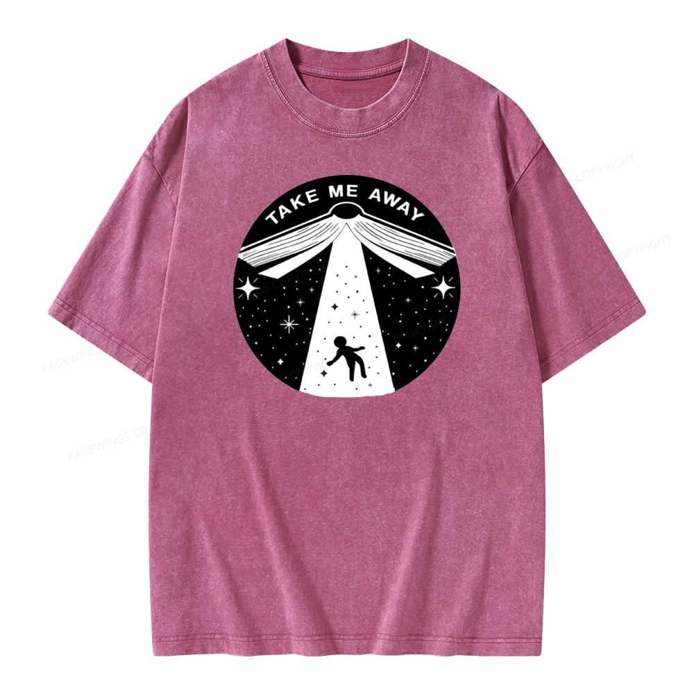 Pagewings Take Me Away Unisex Washed T-shirt