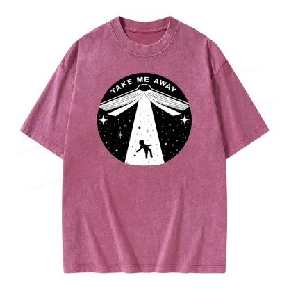 Pagewings Take Me Away Unisex Washed T-shirt