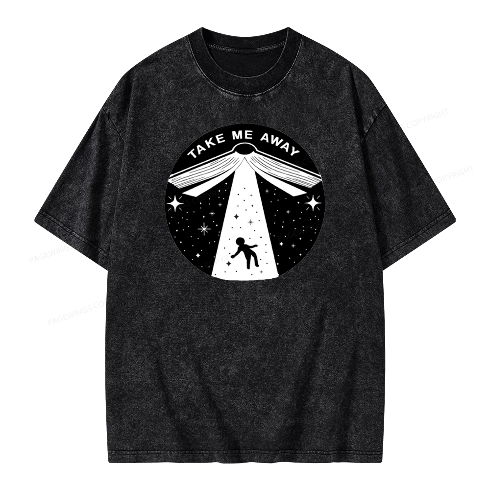 Pagewings Take Me Away Unisex Washed T-shirt