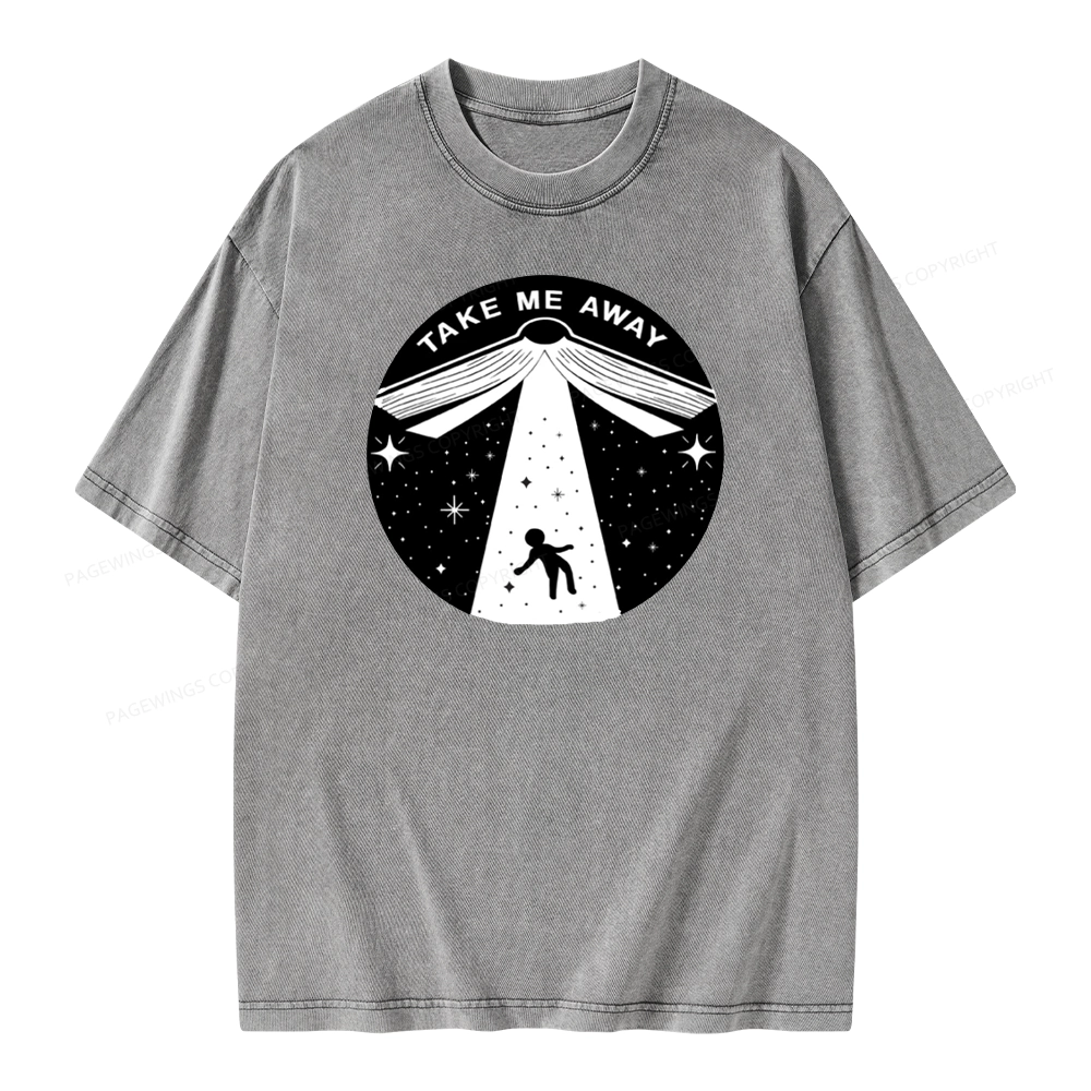 Pagewings Take Me Away Unisex Washed T-shirt