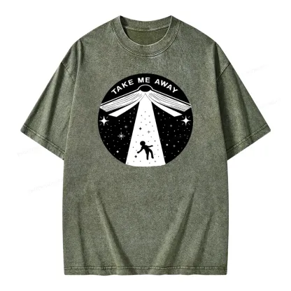 Pagewings Take Me Away Unisex Washed T-shirt