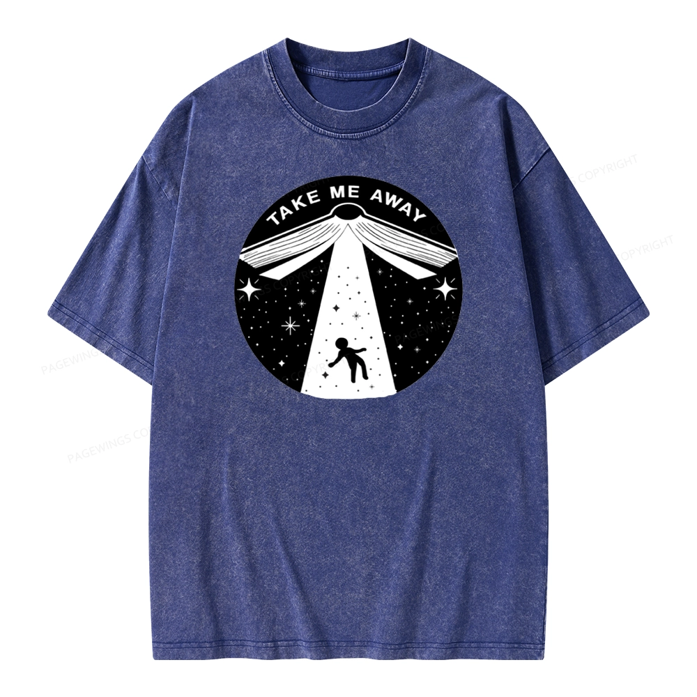 Pagewings Take Me Away Unisex Washed T-shirt