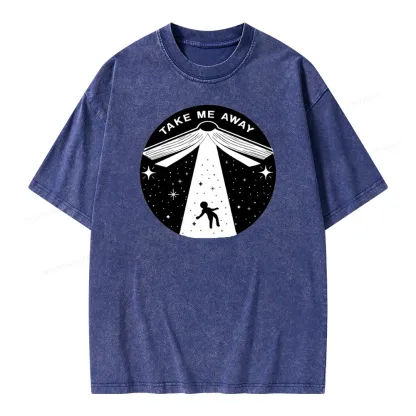 Pagewings Take Me Away Unisex Washed T-shirt