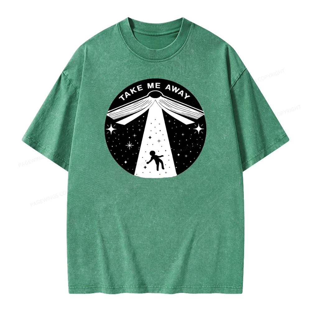 Pagewings Take Me Away Unisex Washed T-shirt