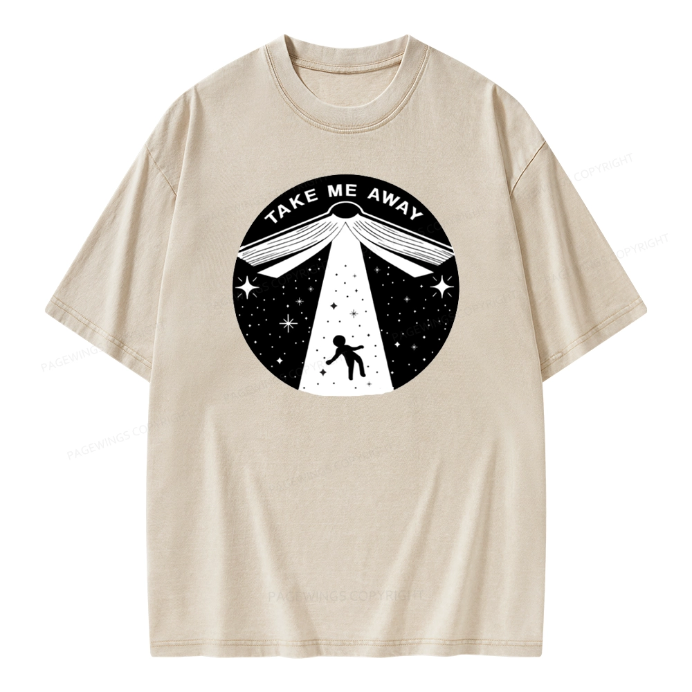 Pagewings Take Me Away Unisex Washed T-shirt