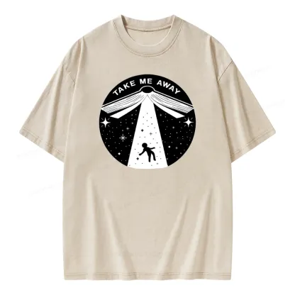 Pagewings Take Me Away Unisex Washed T-shirt