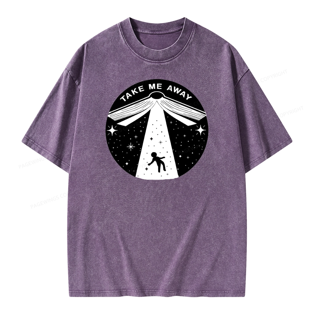 Pagewings Take Me Away Unisex Washed T-shirt