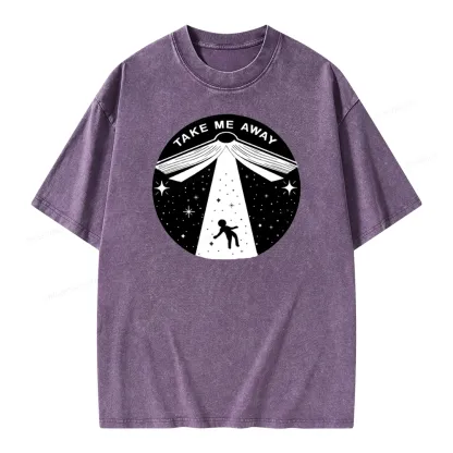 Pagewings Take Me Away Unisex Washed T-shirt