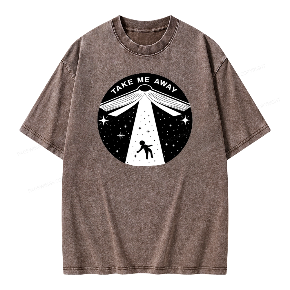 Pagewings Take Me Away Unisex Washed T-shirt