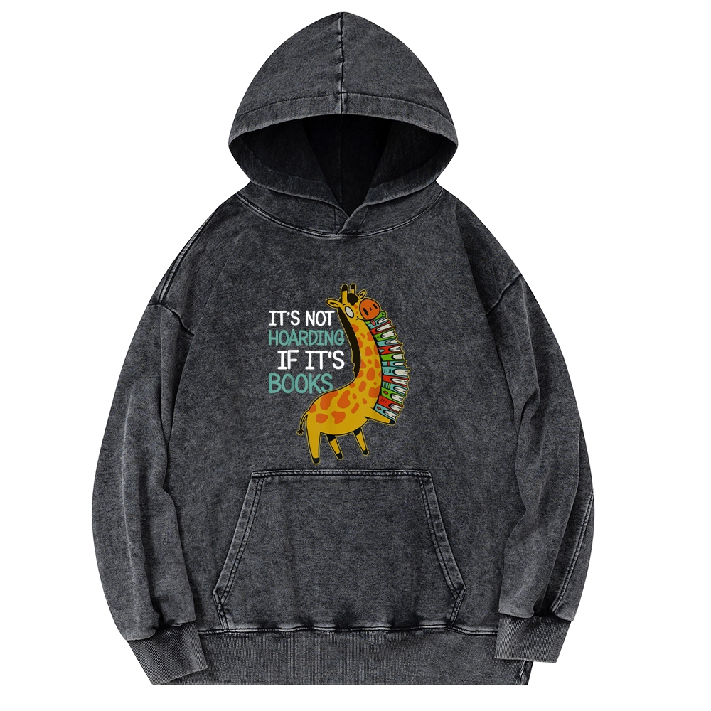 Pagewings It's Not Hoarding If It's Books Unisex Washed Hoodie