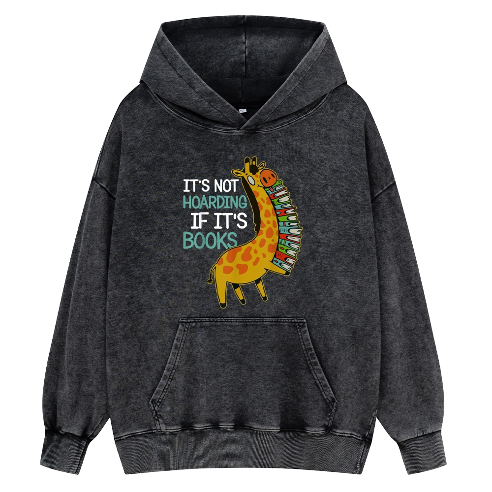 Pagewings It's Not Hoarding If It's Books Unisex Washed Hoodie
