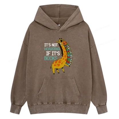 Pagewings It's Not Hoarding If It's Books Unisex Washed Hoodie