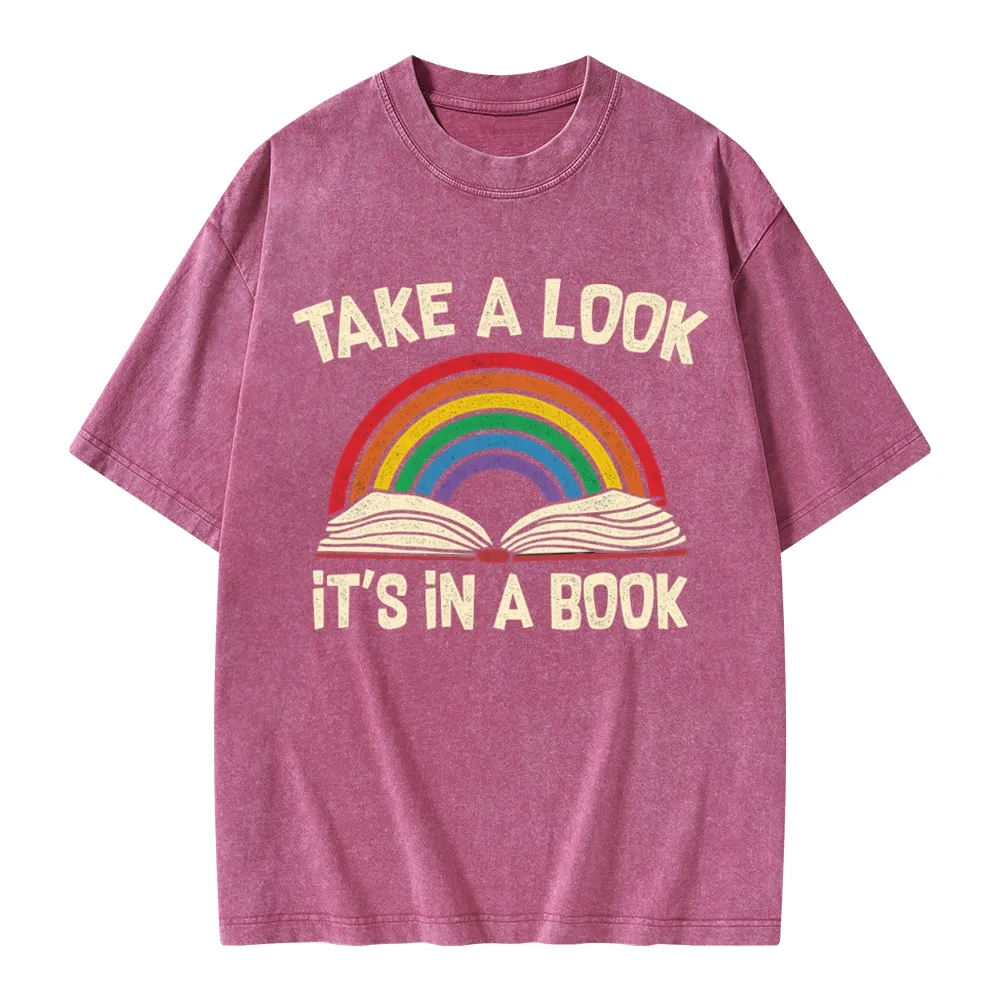 Pagewings Take A Look It's In A Book Unisex Washed T-shirt