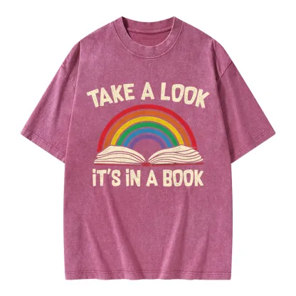 Pagewings Take A Look It's In A Book Unisex Washed T-shirt