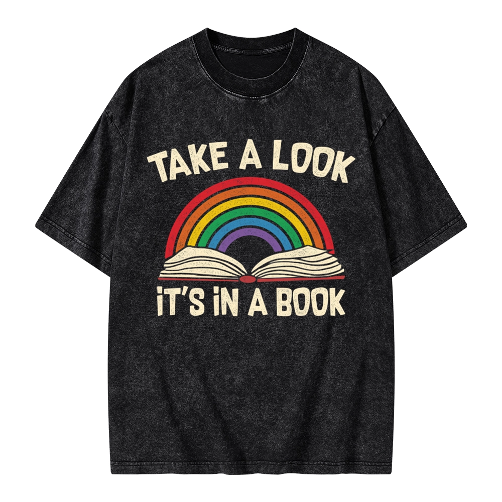 Pagewings Take A Look It's In A Book Unisex Washed T-shirt