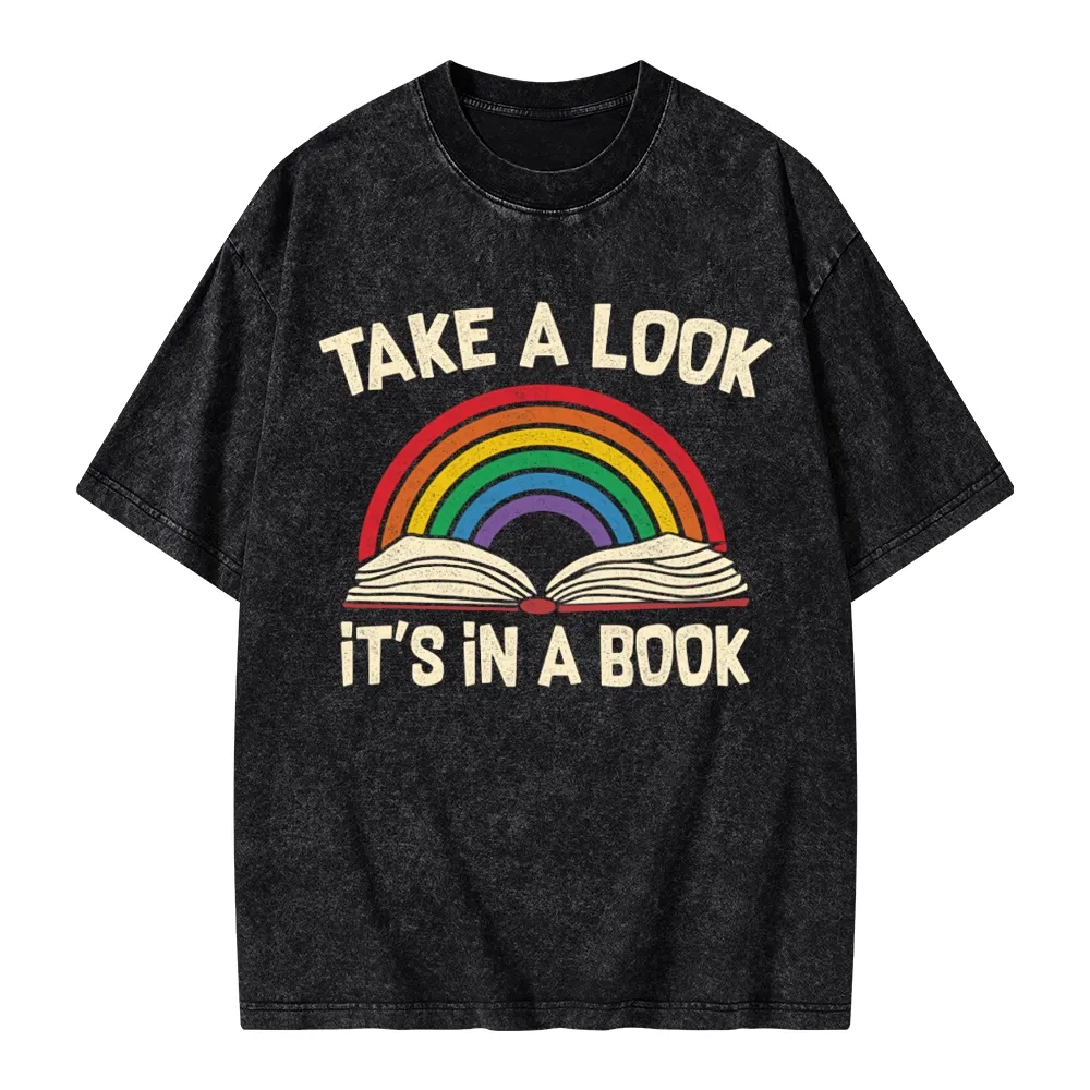 Pagewings Take A Look It's In A Book Unisex Washed T-shirt