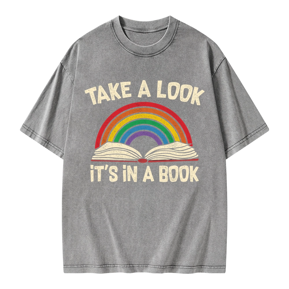 Pagewings Take A Look It's In A Book Unisex Washed T-shirt