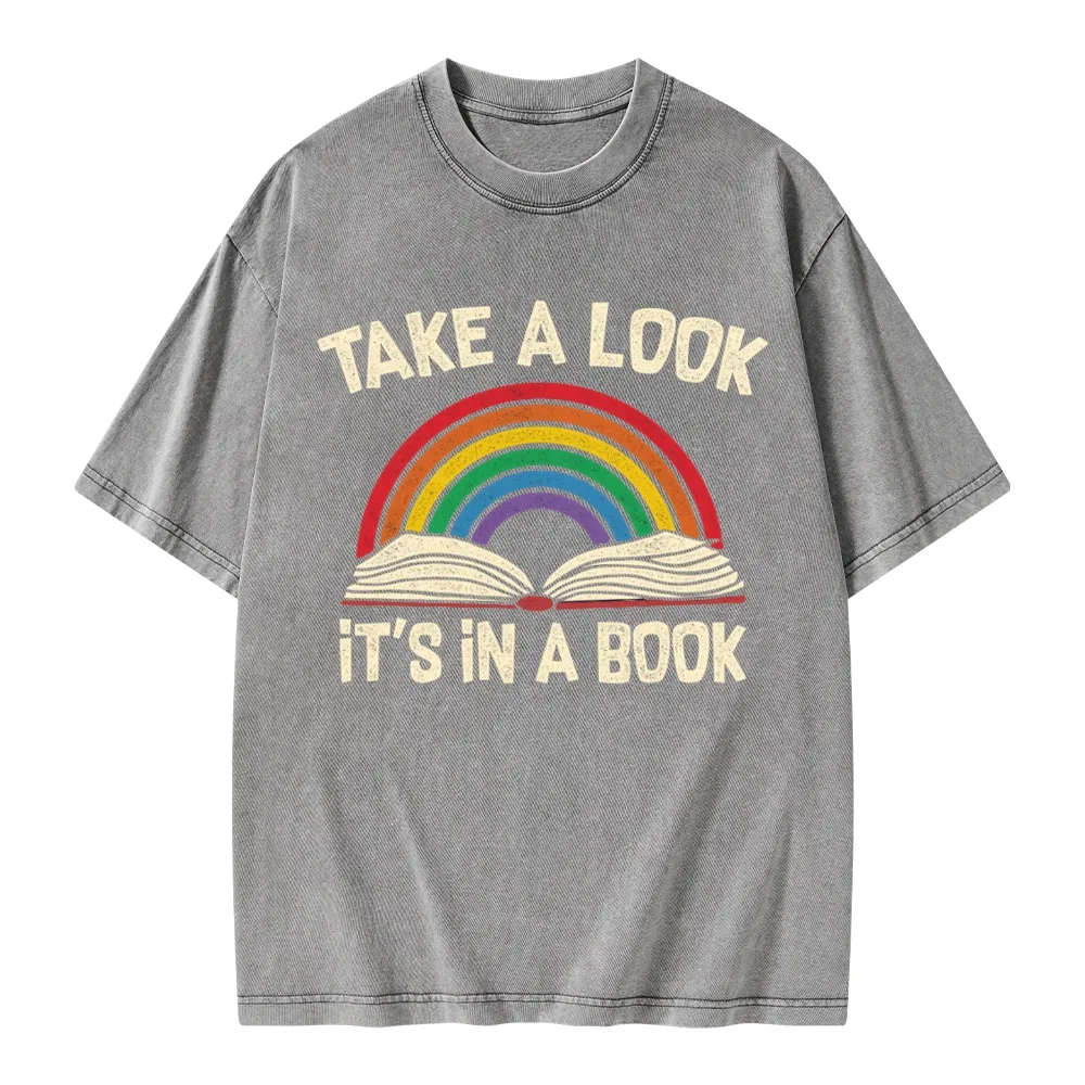 Pagewings Take A Look It's In A Book Unisex Washed T-shirt