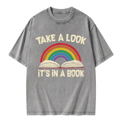 Pagewings Take A Look It's In A Book Unisex Washed T-shirt