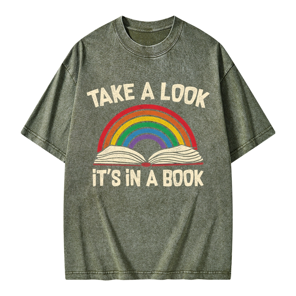 Pagewings Take A Look It's In A Book Unisex Washed T-shirt