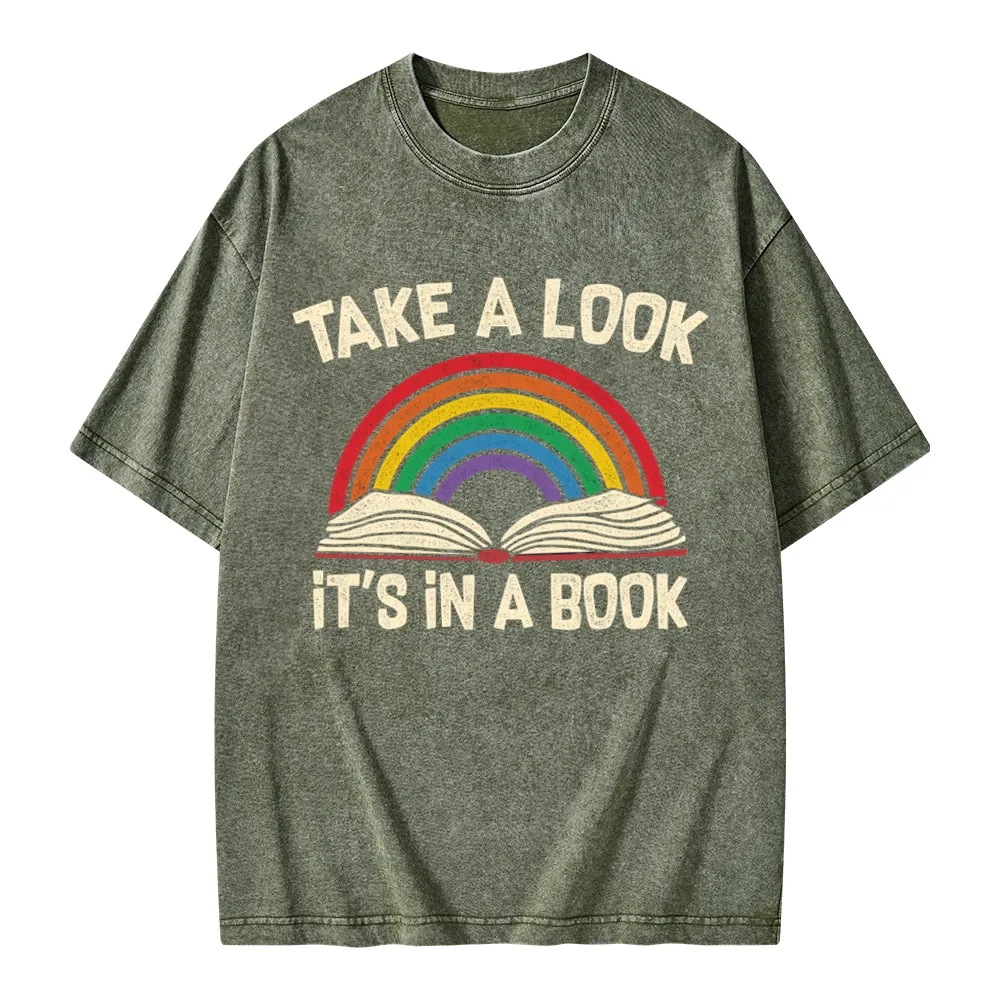 Pagewings Take A Look It's In A Book Unisex Washed T-shirt