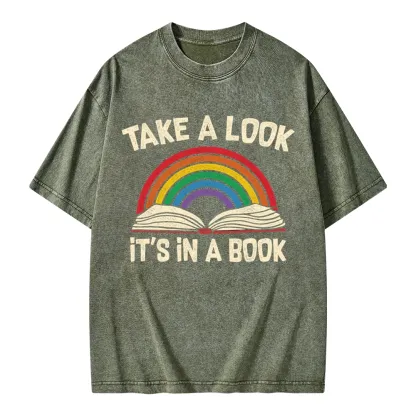 Pagewings Take A Look It's In A Book Unisex Washed T-shirt