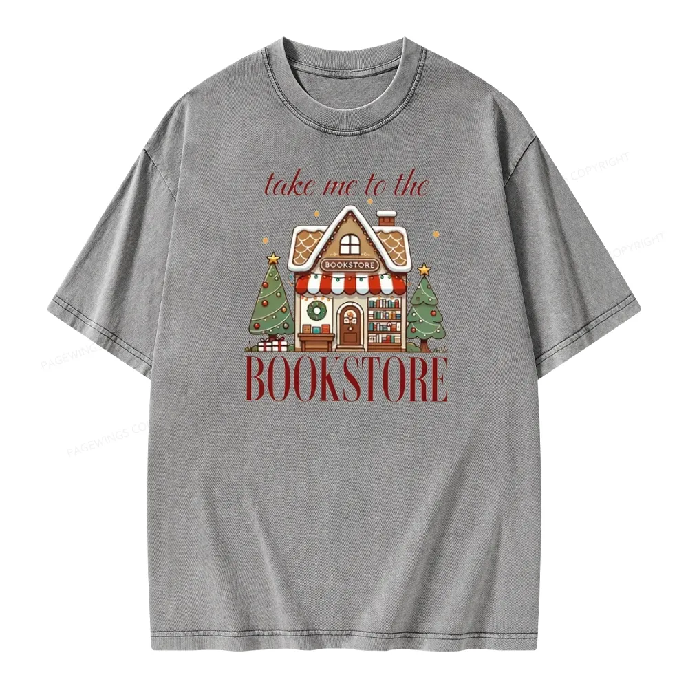PagewingsTake Me To The Book Store Unisex Washed T-shirt