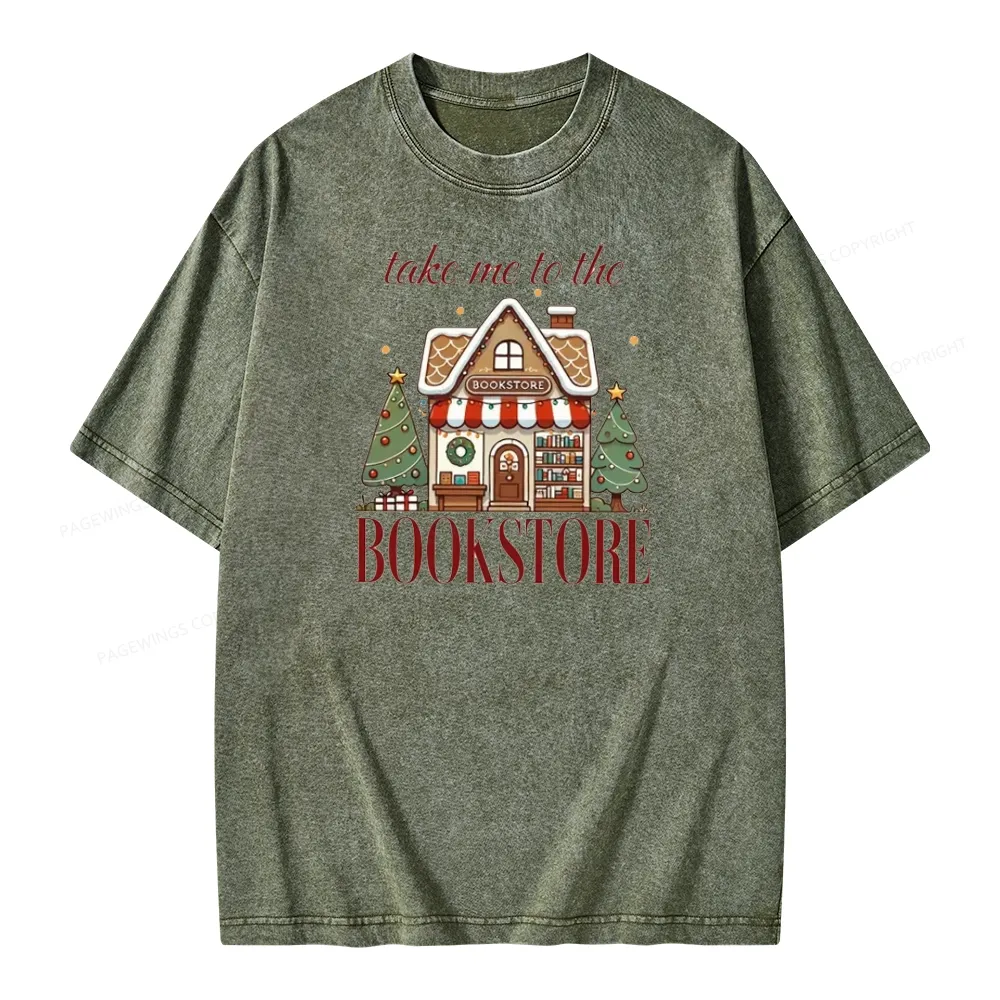PagewingsTake Me To The Book Store Unisex Washed T-shirt