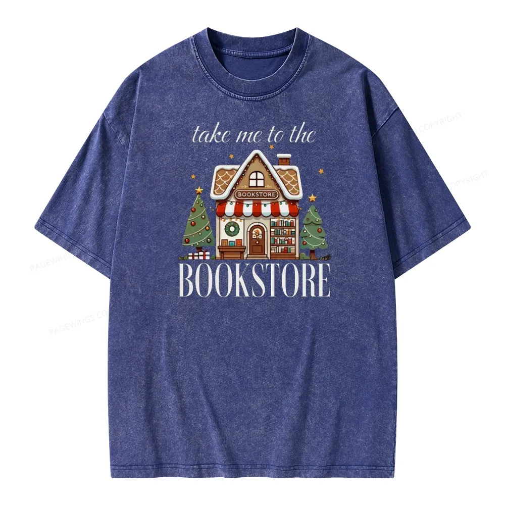 PagewingsTake Me To The Book Store Unisex Washed T-shirt
