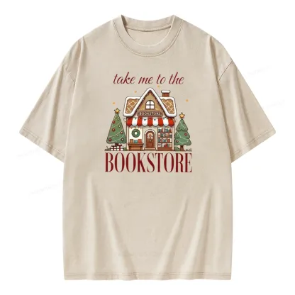PagewingsTake Me To The Book Store Unisex Washed T-shirt