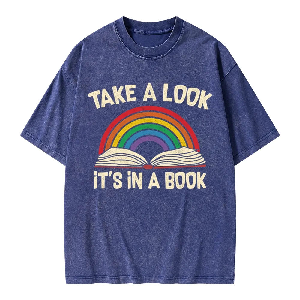Pagewings Take A Look It's In A Book Unisex Washed T-shirt