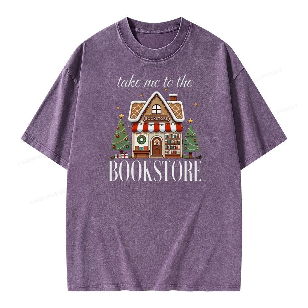 PagewingsTake Me To The Book Store Unisex Washed T-shirt